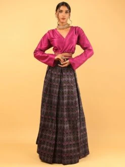 Deep Purple Ikat Skirt