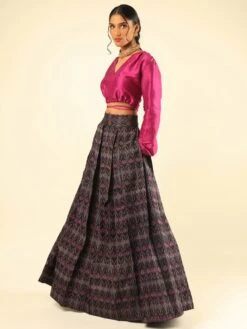 Deep Purple Ikat Skirt -Incasee Ceantral gwo23044 1