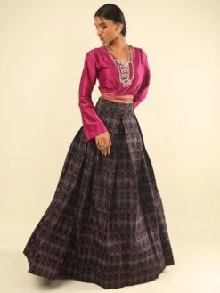 Deep Purple Ikat Skirt -Incasee Ceantral gwo23045 1