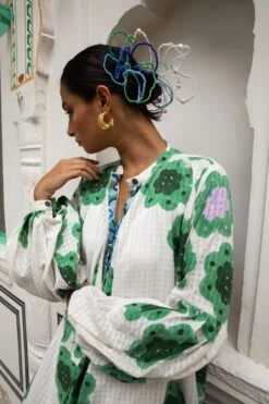 White Phool Handloom Midi Dress -Incasee Ceantral hc01b