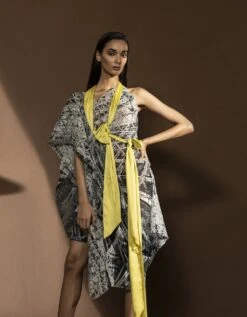 Monochrome Asymmetrical Geometric Drape -Incasee Ceantral hdr043 1