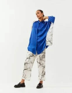 Inca Cobalt Blue Panelled Shirt -Incasee Ceantral incash03cobaltblue3