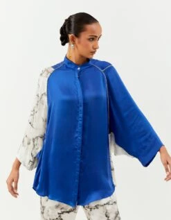 Inca Cobalt Blue Panelled Shirt -Incasee Ceantral incash03cobaltblue4