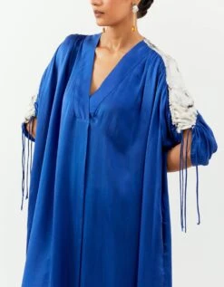 Inca Cobalt Blue Ruched Shirt -Incasee Ceantral incash05cobaltblue3