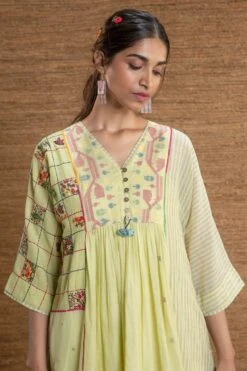 Green Paakhi Yoke Dress -Incasee Ceantral j2202b3