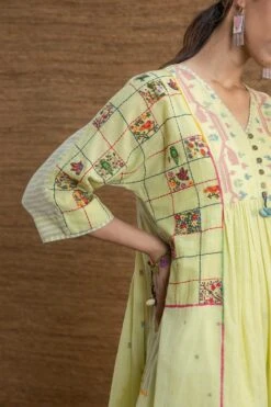 Green Paakhi Yoke Dress -Incasee Ceantral j2202b4
