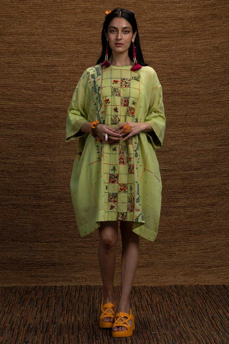 Green Paakhi Kimono Dress 3 Green Paakhi Kimono Dress