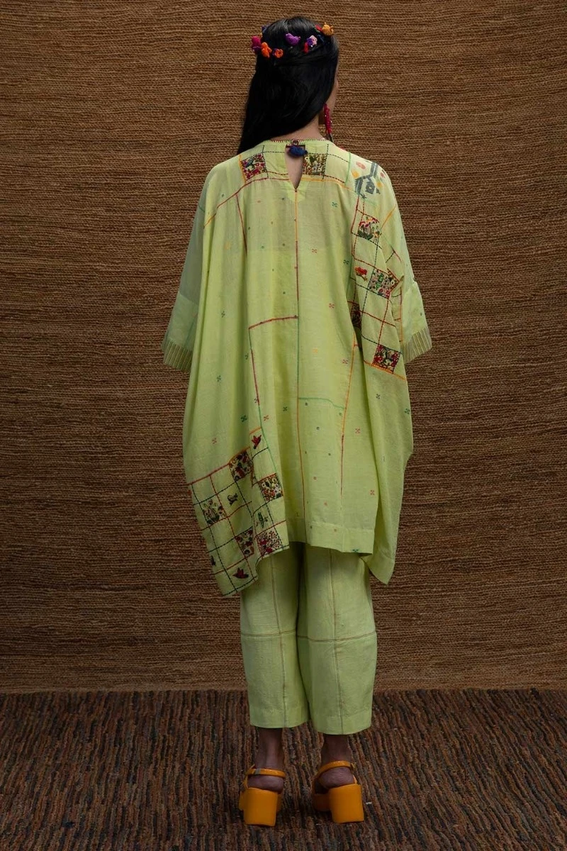 Green Paakhi Kimono Dress 9 Green Paakhi Kimono Dress - Image 7