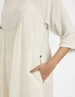 Midi U-Yoke Dress In Ivory Colour -Incasee Ceantral jgd02wh5