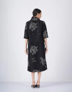 Black Solid Jumpsuit With Printed Jacket -Incasee Ceantral jj32b