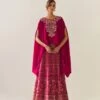Fuchsia Valour Dupatta Cape And Valour Skirt
