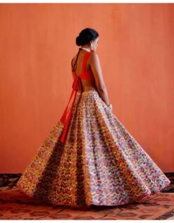 Orange Mushtaq Blouse -Incasee Ceantral kkmq0123