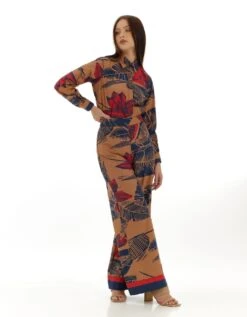 Beige And Blue Floral Shirt -Incasee Ceantral kofw230273