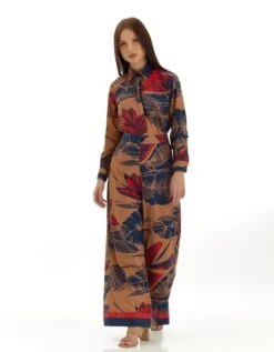 Beige And Blue Floral Shirt -Incasee Ceantral kofw230274