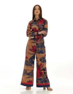 Beige And Blue Floral Shirt -Incasee Ceantral kofw230275