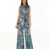 Blue And White Floral Jumpsuit -Incasee Ceantral kofw230711 1