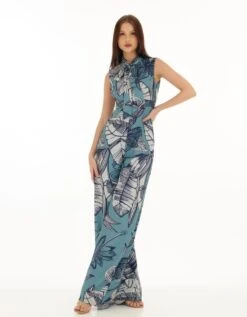 Blue And White Floral Jumpsuit -Incasee Ceantral kofw230714 1