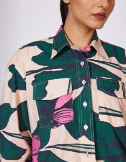 Peach, Green And Pink Floral Shirt -Incasee Ceantral kofw230894 1
