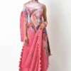 Pink Childs Play Printed Pleated Draped Dress With Motif And Tassel Detail -Incasee Ceantral kug07220051