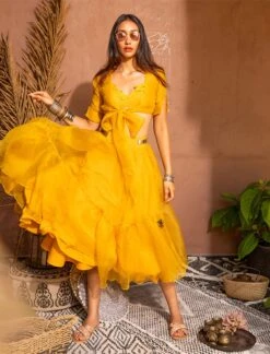 Mango And Cherries Bow Skirt Set