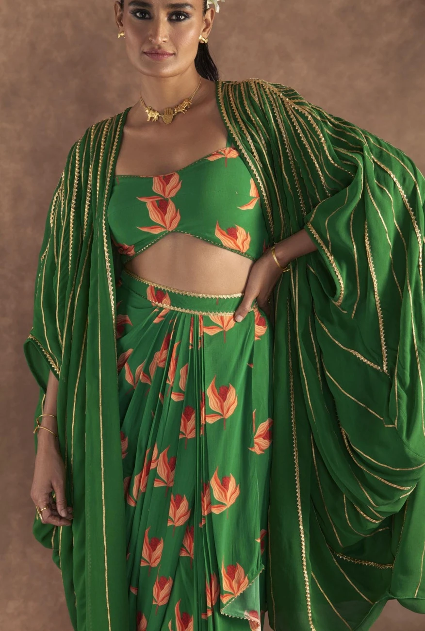 Nectar Cup Green Drape Skirt Set 5 Nectar Cup Green Drape Skirt Set - Image 3