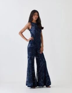 Blue Sea Coral Halter Jumpsuits -Incasee Ceantral mfnf171js3