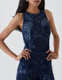 Blue Sea Coral Halter Jumpsuits -Incasee Ceantral mfnf171js4