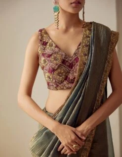 Aegean And Garnet Stitched Blouse -Incasee Ceantral mimkgfw027b