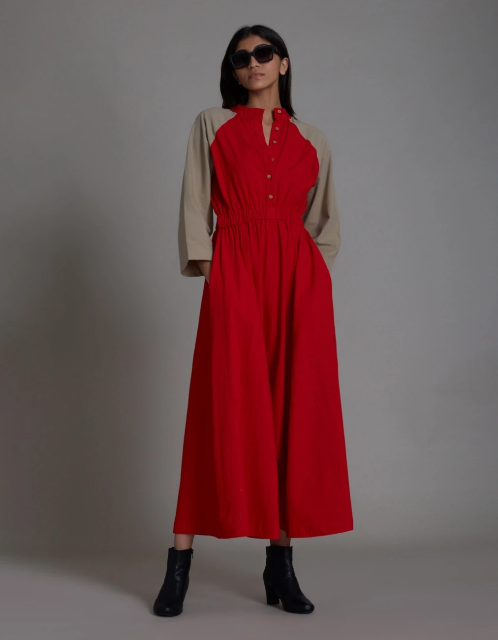 Red And Beige Sphara Jumpsuit 3 Red And Beige Sphara Jumpsuit