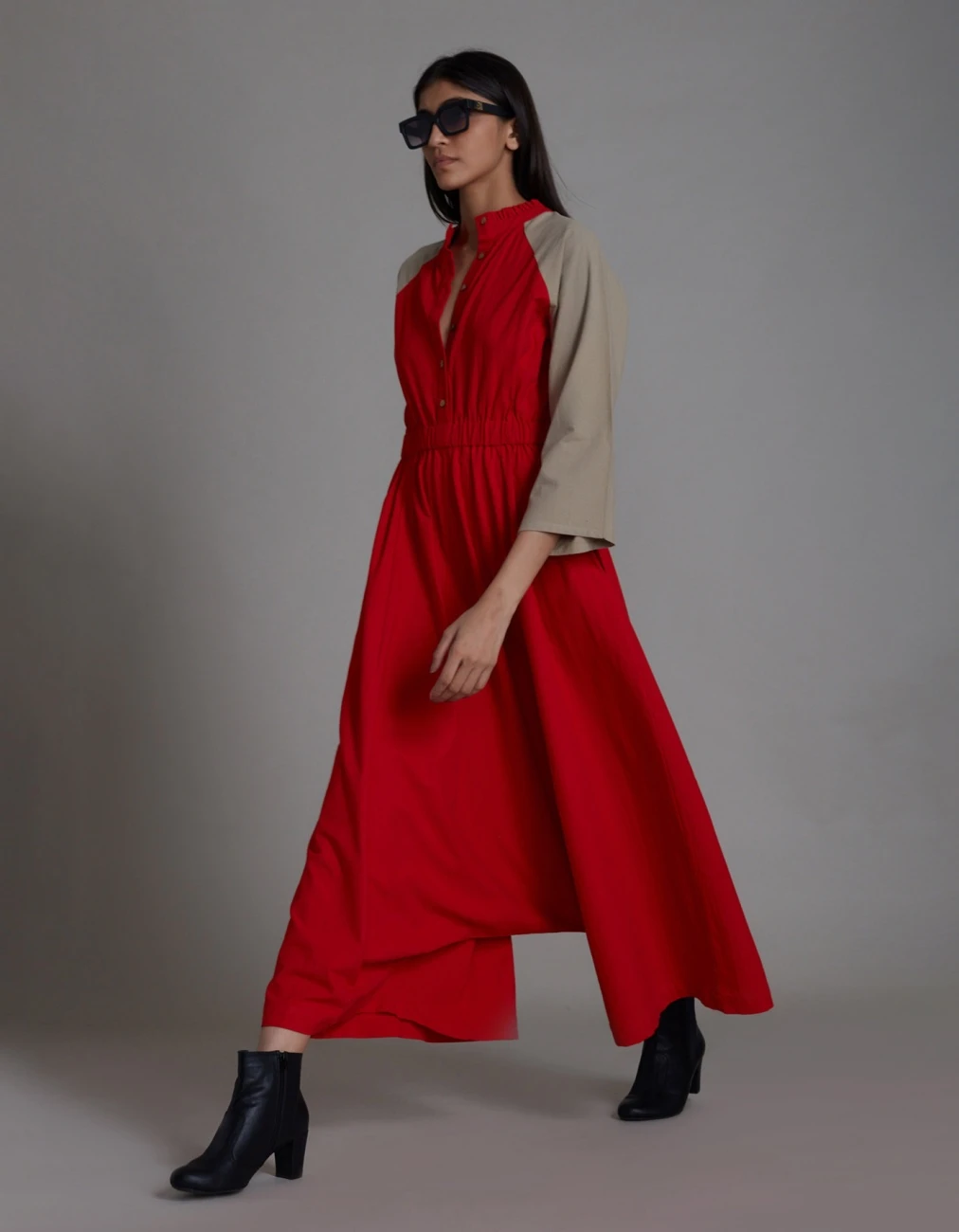 Red And Beige Sphara Jumpsuit 4 Red And Beige Sphara Jumpsuit - Image 2