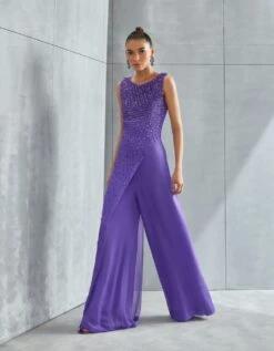Amethyst Thyme Overlap Jumpsuit