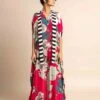 Magenta Print On Crepe Sash Kaftan Jumpsuit -Incasee Ceantral nkrs23024mgtstr1