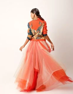 Orange Assymtrical Tulle Skirt -Incasee Ceantral ogaan 94b