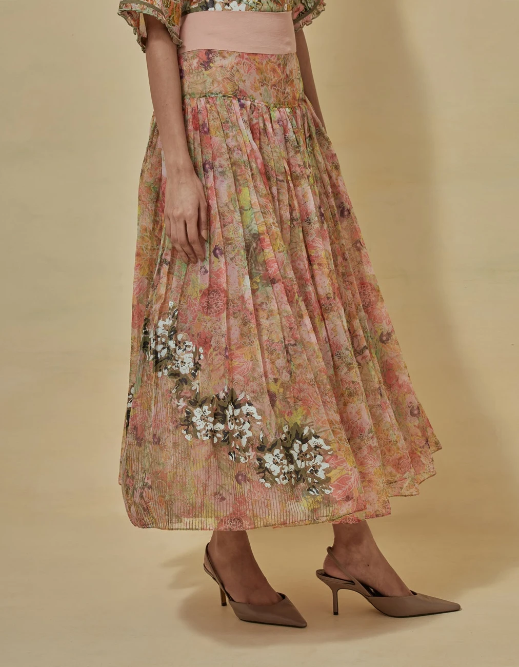 Printed Shirt Paired With Organza Printed Skirt 6 Printed Shirt Paired With Organza Printed Skirt - Image 4