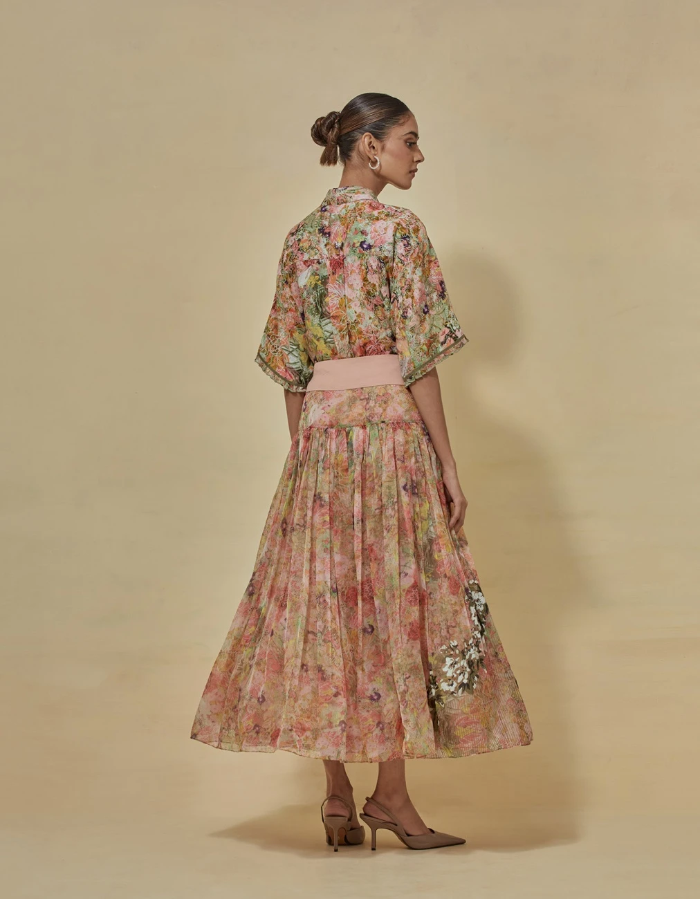 Printed Shirt Paired With Organza Printed Skirt 7 Printed Shirt Paired With Organza Printed Skirt - Image 5