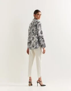 Black Shirt And White Shirt In Crepe -Incasee Ceantral omwshtflr01b