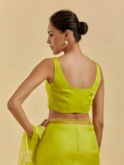 Mustard Silk Sleeveless Blouse -Incasee Ceantral ontb3b