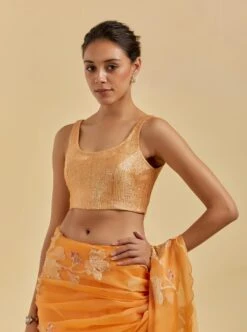 Papaya Sequins Texture Blouse