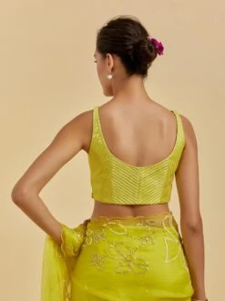 Mustard Metallic Embroidery Sleeveless Blouse -Incasee Ceantral ontb8mustardb
