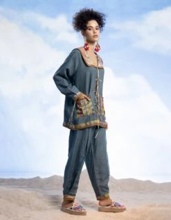 Teal Blue Karinasa Shirt -Incasee Ceantral pal143