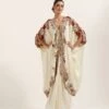 Ivory Cape And A Draped Skirt Set With Embroidery -Incasee Ceantral paplw4325bom55341m1