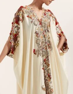 Ivory Cape And A Draped Skirt Set With Embroidery 10 Ivory Cape And A Draped Skirt Set With Embroidery -Incasee Ceantral paplw4325bom55341m4