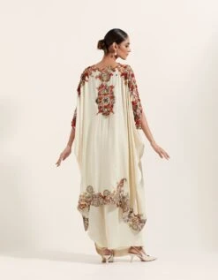 Ivory Cape And A Draped Skirt Set With Embroidery 11 Ivory Cape And A Draped Skirt Set With Embroidery -Incasee Ceantral paplw4325bom55341mb