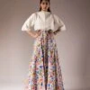 Pleated Ivory Blouse With Full Handpainted Floral Kalidaar Lehenga -Incasee Ceantral ppss2524361