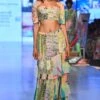 Agnes Tropical Print Georgette Embroidered Top With Layered Front Slit Skirt -Incasee Ceantral pscs00331