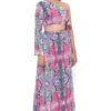 Pink Enchanted Print Crepe Embroidered Side Tie-Up Choli With Skirt -Incasee Ceantral pscs0036b1