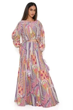 African Print Crepe Embroidered Drawstring Top With Lehenga 10 African Print Crepe Embroidered Drawstring Top With Lehenga -Incasee Ceantral pslh0072a3