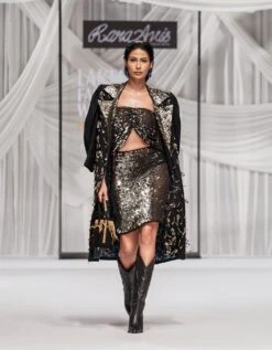 The Embellished Crochet Top And Skirt