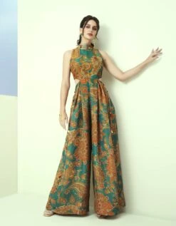 Blue Printed Tissue Jumpsuit