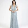 Dusky Blue Pleated Jumpsuit